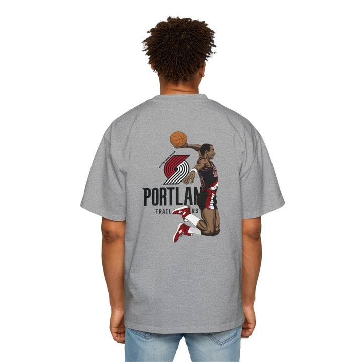 Clyde Drexler Basketball Vintage Style Oversized Tee - S - Midnight Blue - Clyde Drexler Basketball Vintage Style Oversized Tee - Tatoo Tee