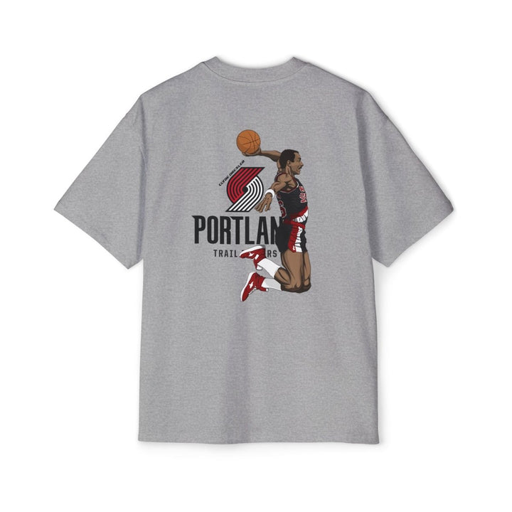 Clyde Drexler Basketball Vintage Style Oversized Tee - S - Midnight Blue - Clyde Drexler Basketball Vintage Style Oversized Tee - Tatoo Tee