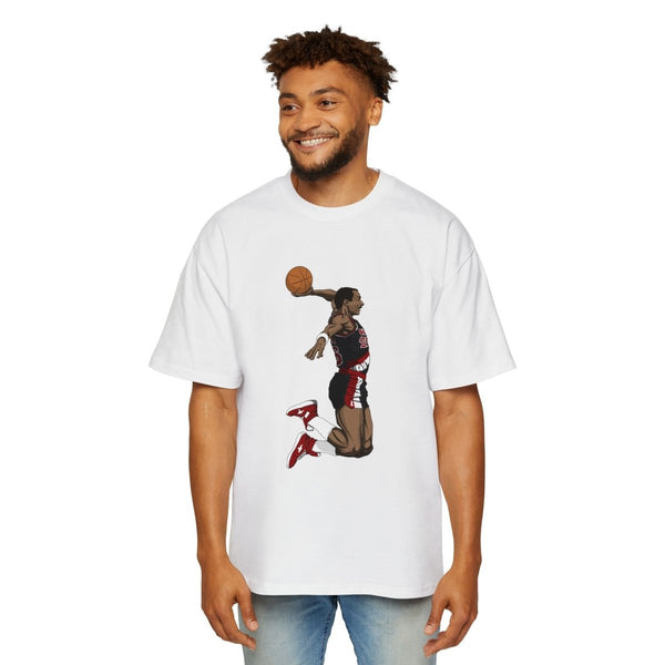 Clyde Drexler Basketball Vintage Style Oversized Tee - S - White - Clyde Drexler Basketball Vintage Style Oversized Tee - Tatoo Tee