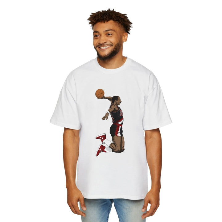 Clyde Drexler Basketball Vintage Style Oversized Tee - S - White - Clyde Drexler Basketball Vintage Style Oversized Tee - Tatoo Tee