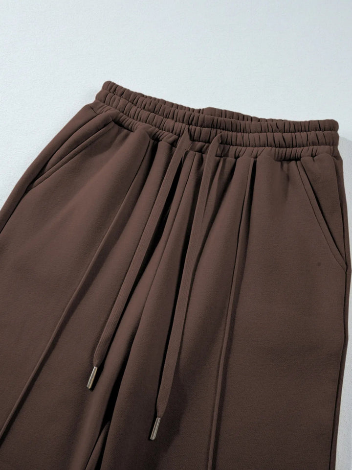 Collared Sweatshirt and High Waist Pants Active Set - Brown - M - 9d0b7b1f3e30462eb596284c9c98239a - Max - Origin - Tatoo Tee