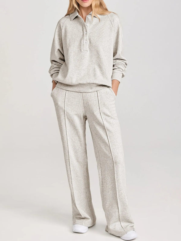 Collared Sweatshirt and High Waist Pants Active Set - Light Gray - M - 621a6d36 - 6955 - 487b - 8fd3 - 4b01cbd252d5 - Max - Origin - Tatoo Tee