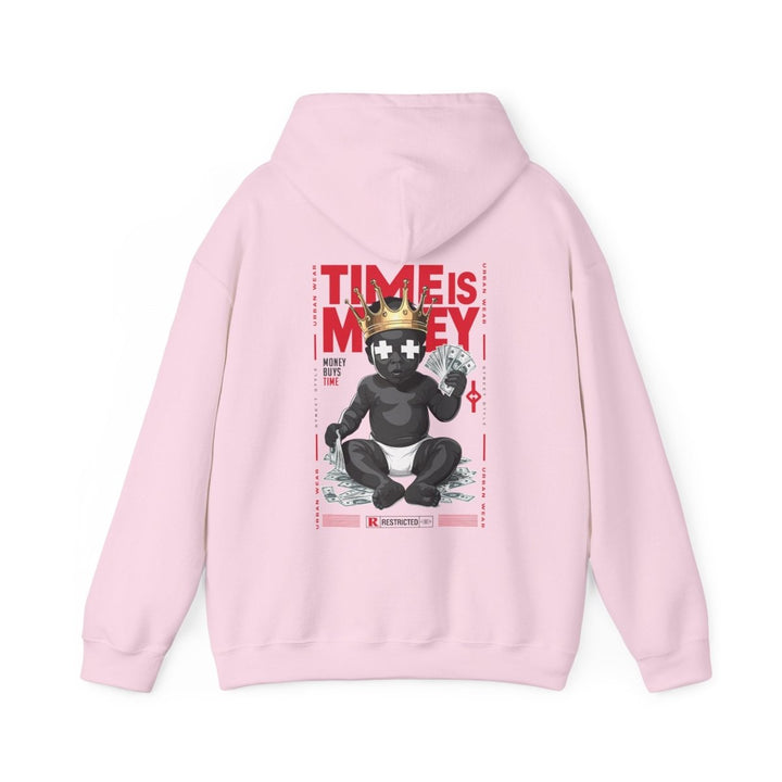 Cool Streetwear Hoodie - 'Time is Money' Graphic Sweatshirt for Trendsetters - Antique Sapphire - S - Cool Streetwear Hoodie - 'Time is Money' Graphic Sweatshirt for Trendsetters - Tatoo Tee