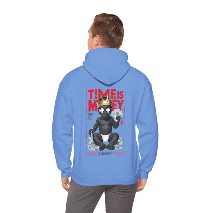Cool Streetwear Hoodie - 'Time is Money' Graphic Sweatshirt for Trendsetters - Carolina Blue - S - Cool Streetwear Hoodie - 'Time is Money' Graphic Sweatshirt for Trendsetters - Tatoo Tee