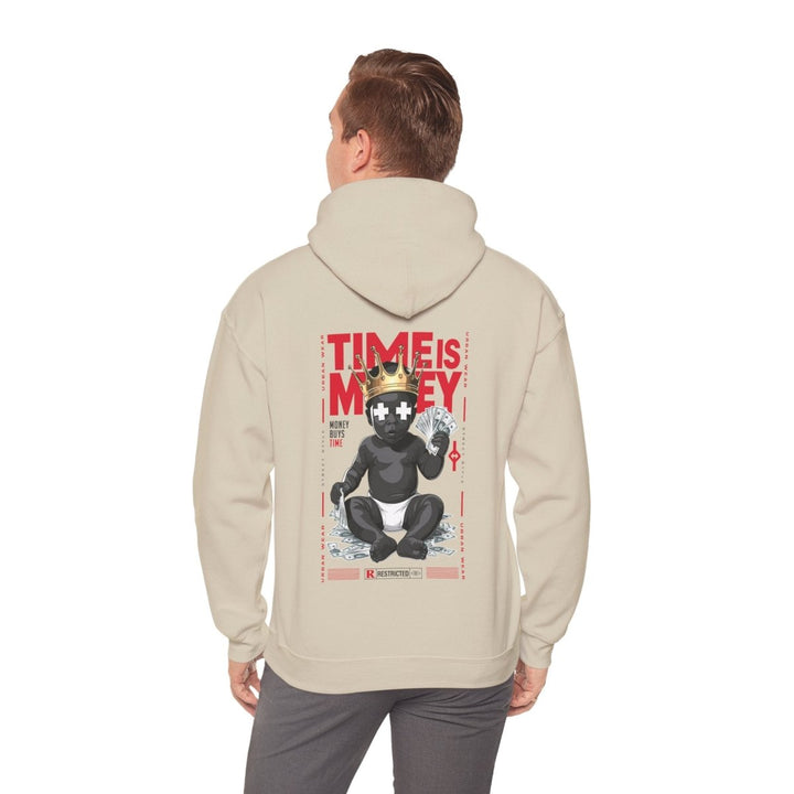 Cool Streetwear Hoodie - 'Time is Money' Graphic Sweatshirt for Trendsetters - Sand - S - Cool Streetwear Hoodie - 'Time is Money' Graphic Sweatshirt for Trendsetters - Tatoo Tee
