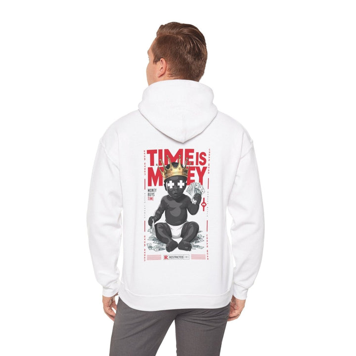 Cool Streetwear Hoodie - 'Time is Money' Graphic Sweatshirt for Trendsetters - White - S - Cool Streetwear Hoodie - 'Time is Money' Graphic Sweatshirt for Trendsetters - Tatoo Tee