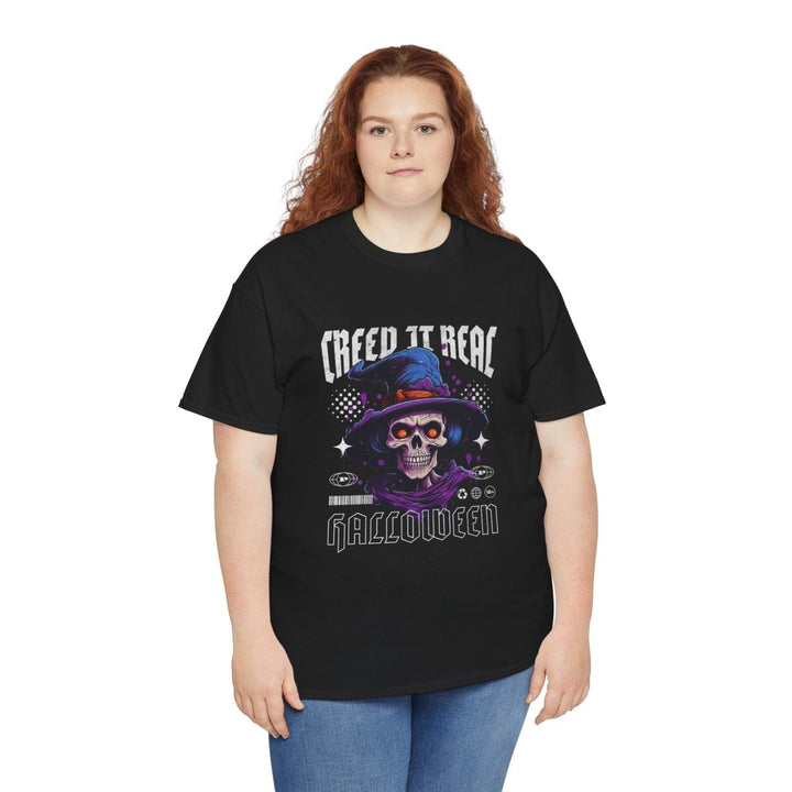 Creep It Real Halloween Tee - Unisex Heavy Cotton T-Shirt - Black - S - Creep It Real Halloween Tee - Unisex Heavy Cotton T-Shirt - Tatoo Tee