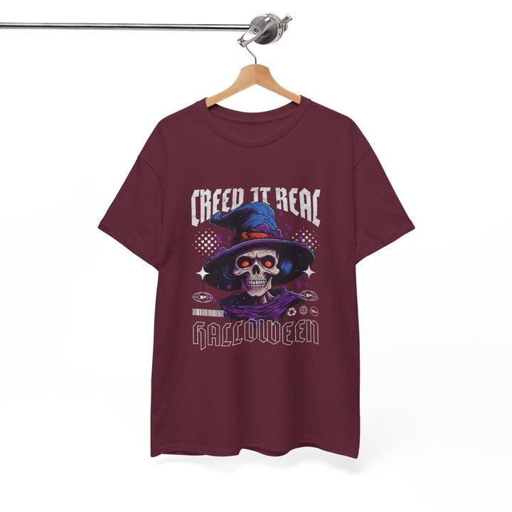 Creep It Real Halloween Tee - Unisex Heavy Cotton T-Shirt - Cardinal Red - S - Creep It Real Halloween Tee - Unisex Heavy Cotton T-Shirt - Tatoo Tee