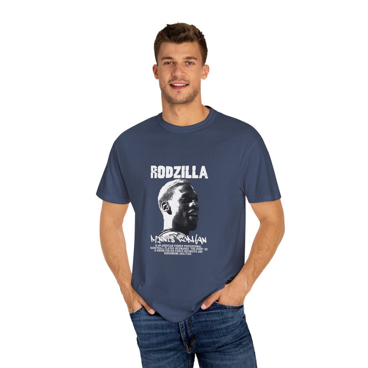 Dennis Rodman Rodzilla Unisex Garment - Dyed T-Shirt, Vintage Sports Tee, Retro Basketball Shirt - Midnight - S - Dennis Rodman Rodzilla Unisex Garment - Dyed T-Shirt, Vintage Sports Tee, Retro Basketball Shirt - Tatoo Tee