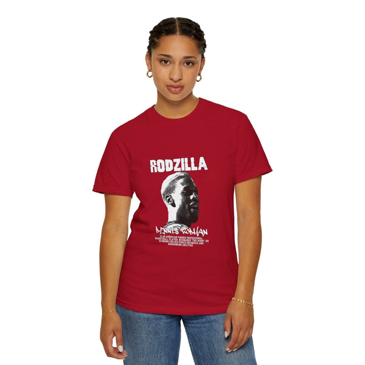 Dennis Rodman Rodzilla Unisex Garment - Dyed T-Shirt, Vintage Sports Tee, Retro Basketball Shirt - Red - S - Dennis Rodman Rodzilla Unisex Garment - Dyed T-Shirt, Vintage Sports Tee, Retro Basketball Shirt - Tatoo Tee