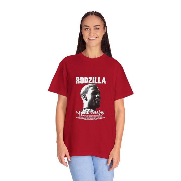Dennis Rodman Rodzilla Unisex Garment - Dyed T-Shirt, Vintage Sports Tee, Retro Basketball Shirt - Red - S - Dennis Rodman Rodzilla Unisex Garment - Dyed T-Shirt, Vintage Sports Tee, Retro Basketball Shirt - Tatoo Tee