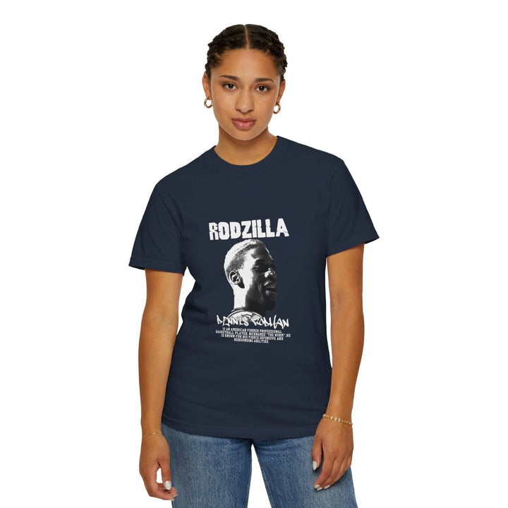 Dennis Rodman Rodzilla Unisex Garment - Dyed T-Shirt, Vintage Sports Tee, Retro Basketball Shirt - Red - S - Dennis Rodman Rodzilla Unisex Garment - Dyed T-Shirt, Vintage Sports Tee, Retro Basketball Shirt - Tatoo Tee