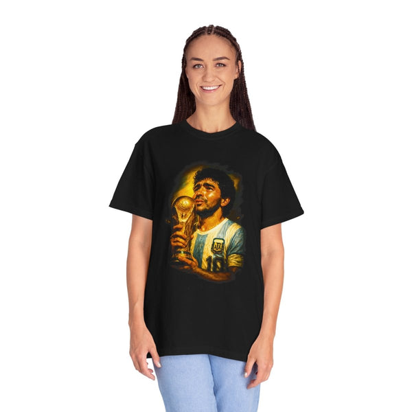 Diego Maradona Vintage T-Shirt, Unisex Tee, World Cup Memorabilia - Black - S - Diego Maradona Vintage T-Shirt, Unisex Tee, World Cup Memorabilia - Tatoo Tee