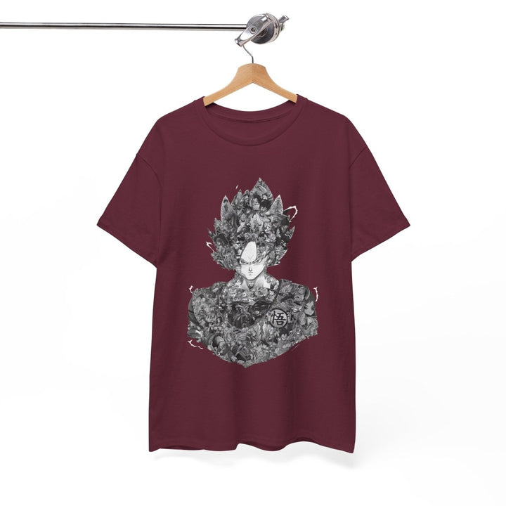 Dragon Ball Graphic Unisex Heavy Cotton Tee - Edgy and Artistic Style - Cardinal Red - S - Dragon Ball Graphic Unisex Heavy Cotton Tee - Edgy and Artistic Style - Tatoo Tee