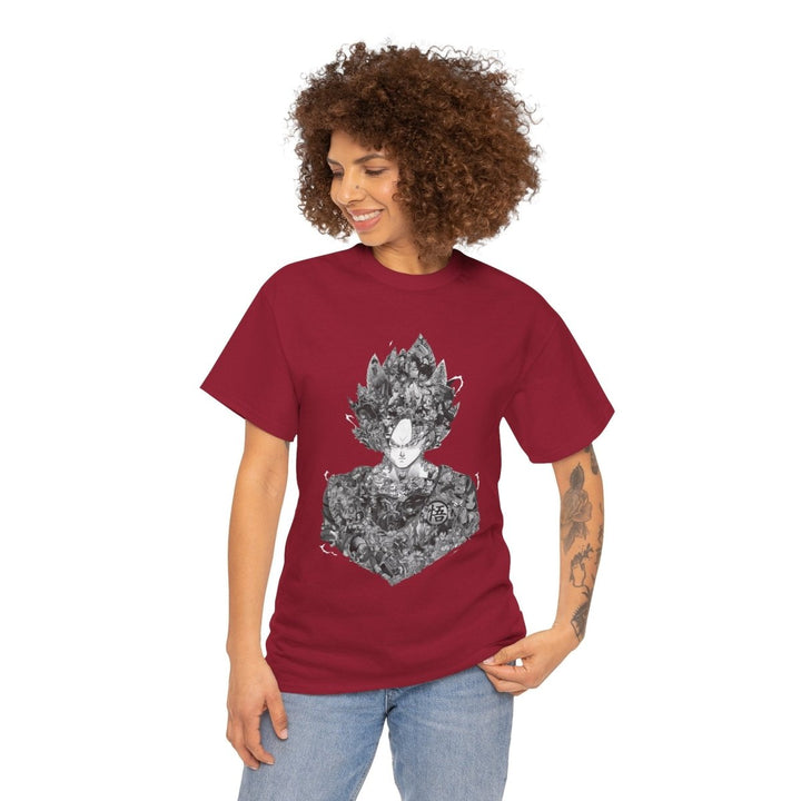 Dragon Ball Graphic Unisex Heavy Cotton Tee - Edgy and Artistic Style - Cardinal Red - S - Dragon Ball Graphic Unisex Heavy Cotton Tee - Edgy and Artistic Style - Tatoo Tee