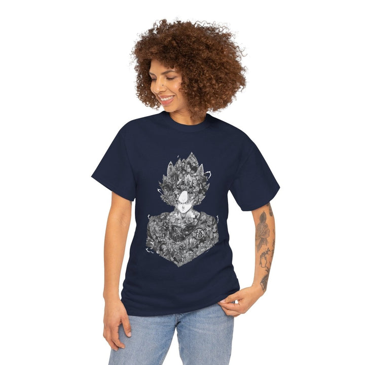 Dragon Ball Graphic Unisex Heavy Cotton Tee - Edgy and Artistic Style - Navy - S - Dragon Ball Graphic Unisex Heavy Cotton Tee - Edgy and Artistic Style - Tatoo Tee