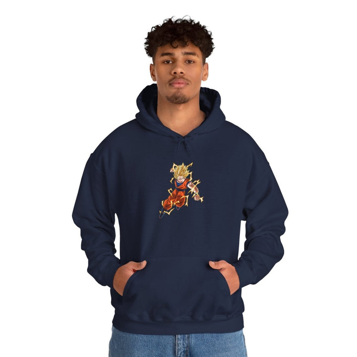 Dragon Ball Z Inspired Unisex Hoodie - Navy - S - Dragon Ball Z Inspired Unisex Hoodie - Tatoo Tee