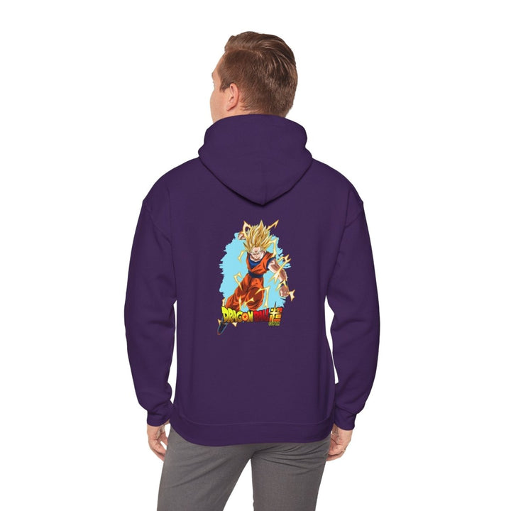 Dragon Ball Z Inspired Unisex Hoodie - Purple - S - Dragon Ball Z Inspired Unisex Hoodie - Tatoo Tee