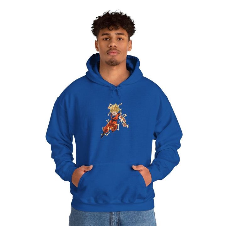 Dragon Ball Z Inspired Unisex Hoodie - Royal - S - Dragon Ball Z Inspired Unisex Hoodie - Tatoo Tee