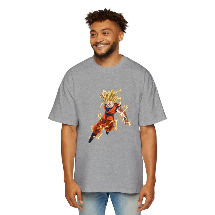 Dragon Ball Z Men's Heavy Oversized Tee, Anime Shirt, Goku Graphic Tee - S - Athletic Heather - Dragon Ball Z Men's Heavy Oversized Tee, Anime Shirt, Goku Graphic Tee - Tatoo Tee
