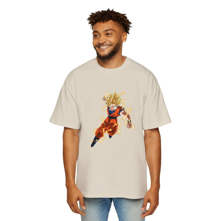 Dragon Ball Z Men's Heavy Oversized Tee, Anime Shirt, Goku Graphic Tee - S - Ecru - Dragon Ball Z Men's Heavy Oversized Tee, Anime Shirt, Goku Graphic Tee - Tatoo Tee