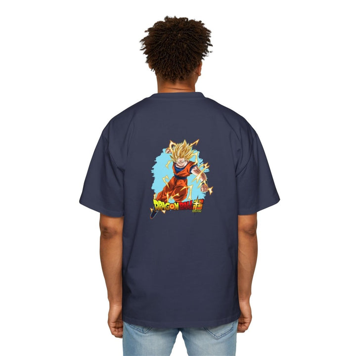 Dragon Ball Z Men's Heavy Oversized Tee, Anime Shirt, Goku Graphic Tee - S - Midnight Blue - Dragon Ball Z Men's Heavy Oversized Tee, Anime Shirt, Goku Graphic Tee - Tatoo Tee