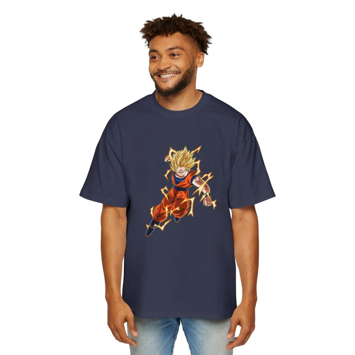 Dragon Ball Z Men's Heavy Oversized Tee, Anime Shirt, Goku Graphic Tee - S - Midnight Blue - Dragon Ball Z Men's Heavy Oversized Tee, Anime Shirt, Goku Graphic Tee - Tatoo Tee