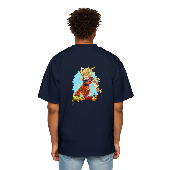 Dragon Ball Z Men's Heavy Oversized Tee, Anime Shirt, Goku Graphic Tee - S - Midnight Blue - Dragon Ball Z Men's Heavy Oversized Tee, Anime Shirt, Goku Graphic Tee - Tatoo Tee
