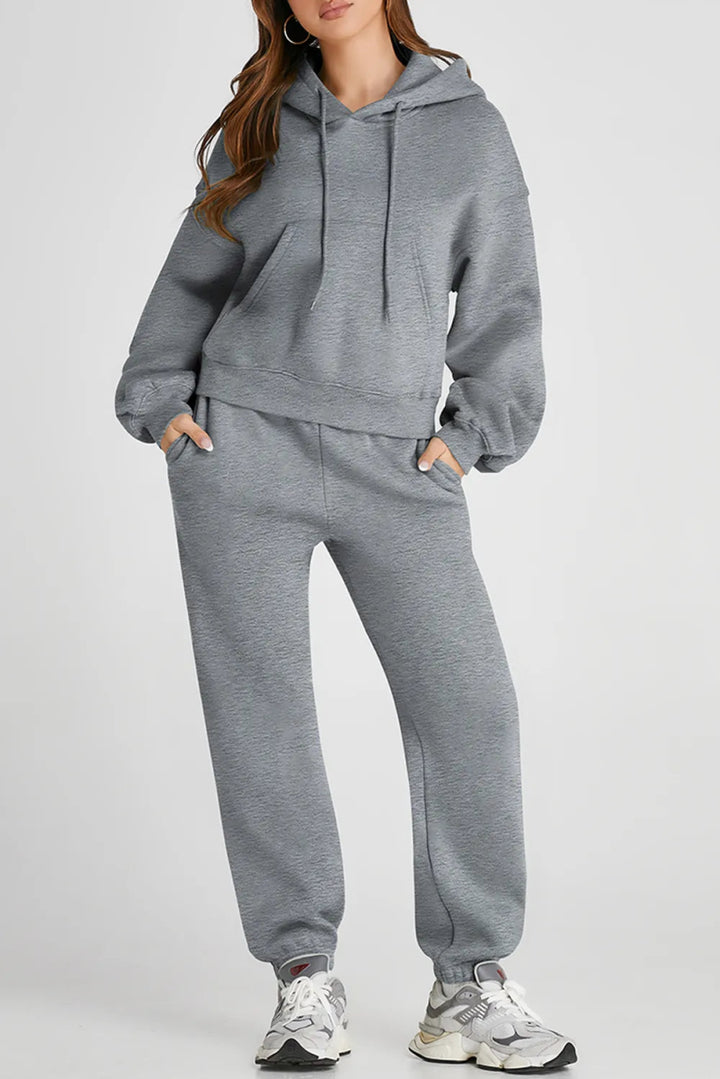 Dropped Shoulder Hooded Top and Pants Active Set - Gray - S - fe3c1e89 - f208 - 462f - a02c - 3442ddd45c45 - Max - Tatoo Tee