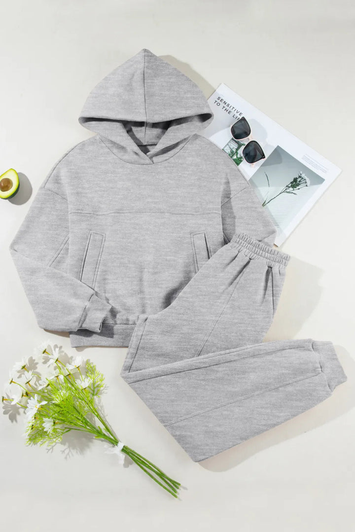 Dropped Shoulder Long Sleeve Hoodie and Pants Active Set - Gray - S - 4992994b - a034 - 41f6 - 80a1 - 9a9f02f53696 - Max - Tatoo Tee