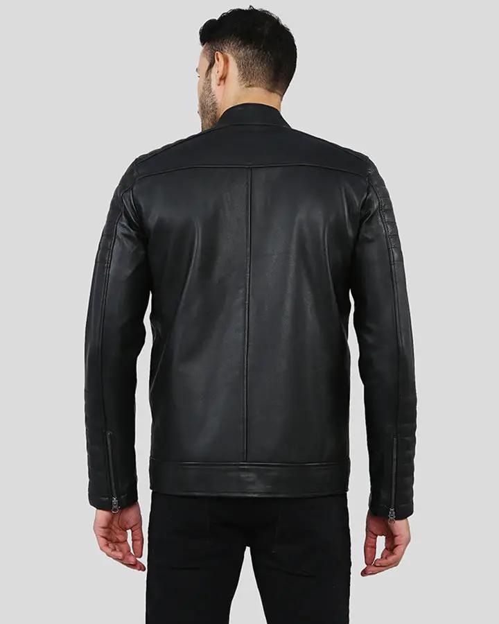 Elon Black Motorcycle Leather Jacket - XS - Elon Black Motorcycle Leather Jacket - Tatoo Tee