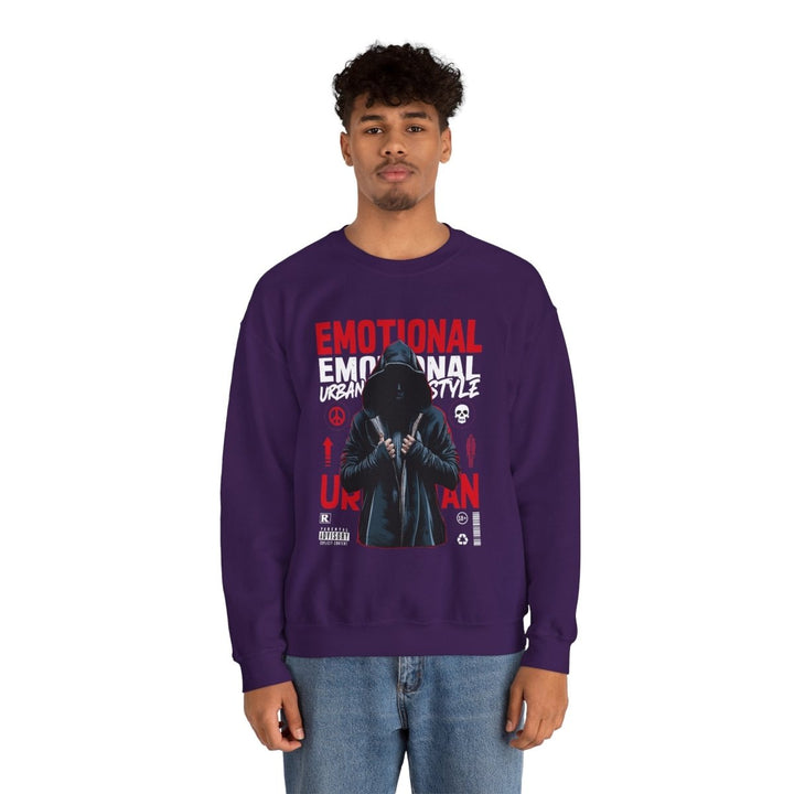 Emotional Urban Style Crewneck Sweatshirt - S - Purple - Emotional Urban Style Crewneck Sweatshirt - Tatoo Tee