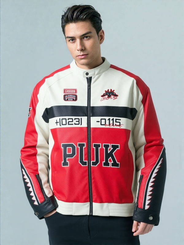 Puk Leather Vintage Racing Jacket