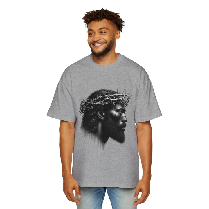 Faith - Inspired Oversized Tee, Graphic T-Shirt, Casual Men’s Wear, Religious Apparel - S - Athletic Heather - Faith - Inspired Oversized Tee, Graphic T-Shirt, Casual Men’s Wear, Religious Apparel - Tatoo Tee