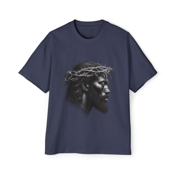 Faith - Inspired Oversized Tee, Graphic T-Shirt, Casual Men’s Wear, Religious Apparel - S - Midnight Blue - Faith - Inspired Oversized Tee, Graphic T-Shirt, Casual Men’s Wear, Religious Apparel - Tatoo Tee