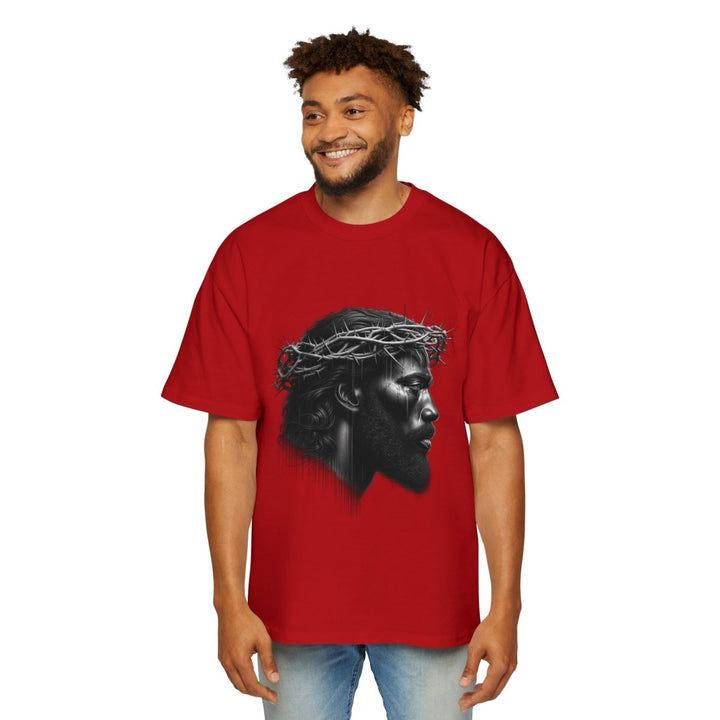 Faith - Inspired Oversized Tee, Graphic T-Shirt, Casual Men’s Wear, Religious Apparel - S - Red - Faith - Inspired Oversized Tee, Graphic T-Shirt, Casual Men’s Wear, Religious Apparel - Tatoo Tee
