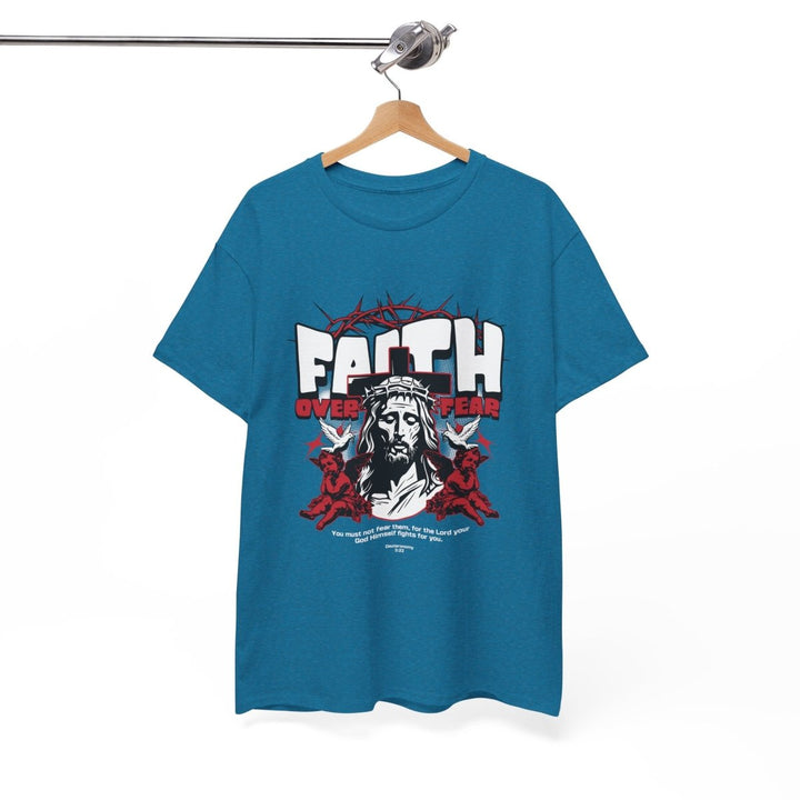 Faith Over Fear Unisex Heavy Cotton Tee - Embrace Courage & Comfort - Antique Cherry Red - S - Faith Over Fear Unisex Heavy Cotton Tee - Embrace Courage & Comfort - Tatoo Tee