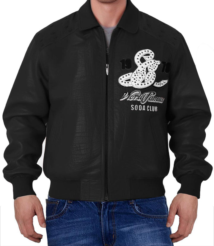 Famous 1978 Black Leather Jacket - XXS - Famous 1978 Black Leather Jacket - Tatoo Tee