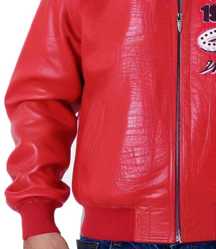 Famous 1978 Red Leather Jacket - XXS - Famous 1978 Red Leather Jacket - Tatoo Tee