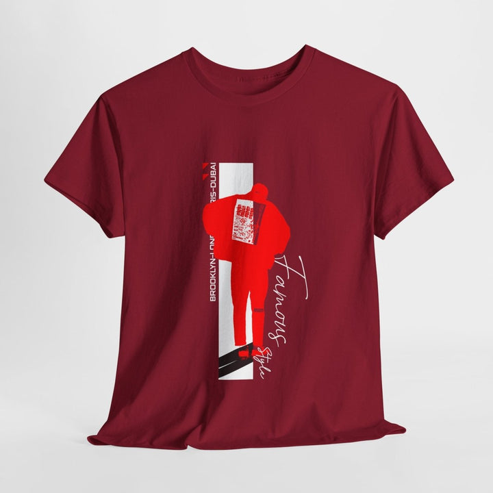 Famous Style Unisex Heavy Cotton Tee - Cardinal Red - S - Famous Style Unisex Heavy Cotton Tee - Tatoo Tee