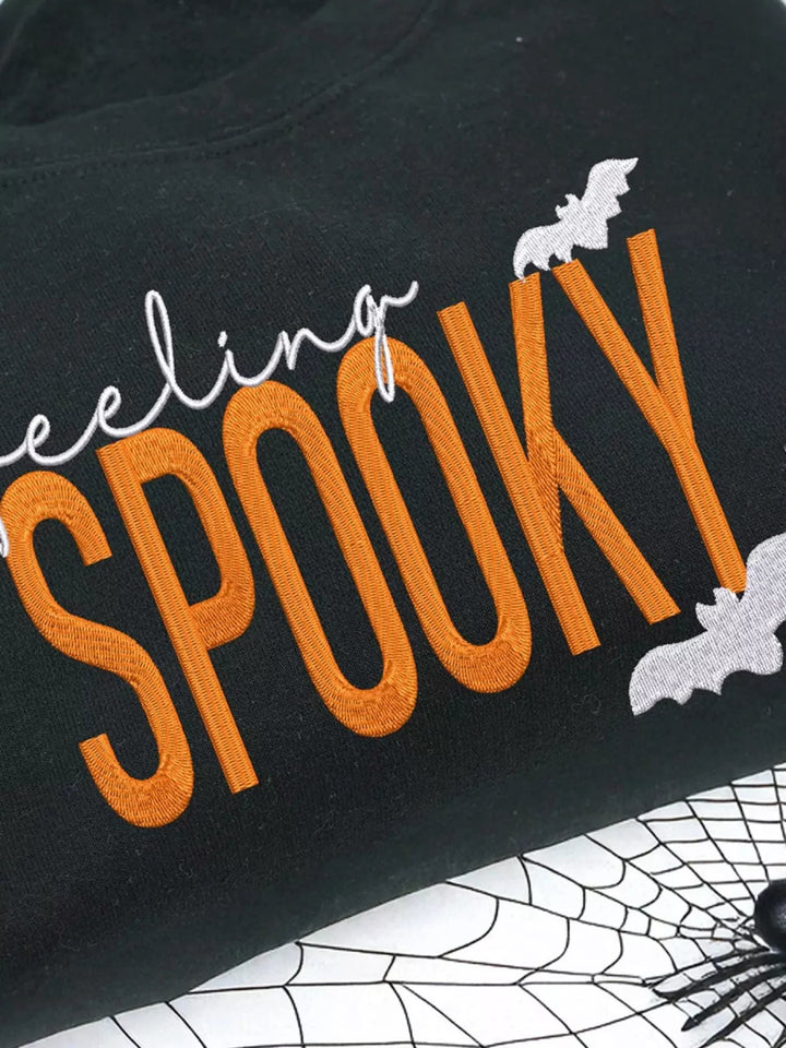 Feeling Spooky Halloween Embroidered Sweatshirt - Black - S - d9b343911d8c4864b73e27b49937e0f7 - Max - Origin - Tatoo Tee