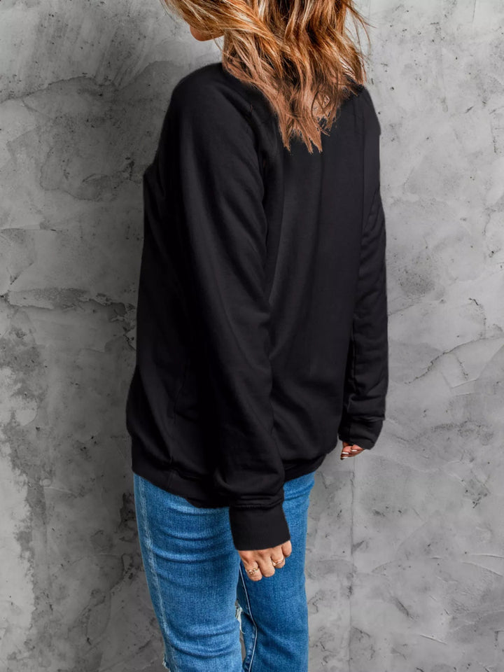 Feeling Spooky Halloween Embroidered Sweatshirt - Black - S - e16e644bb83c4ce1aca59d3e3ccd6237 - Max - Origin - Tatoo Tee