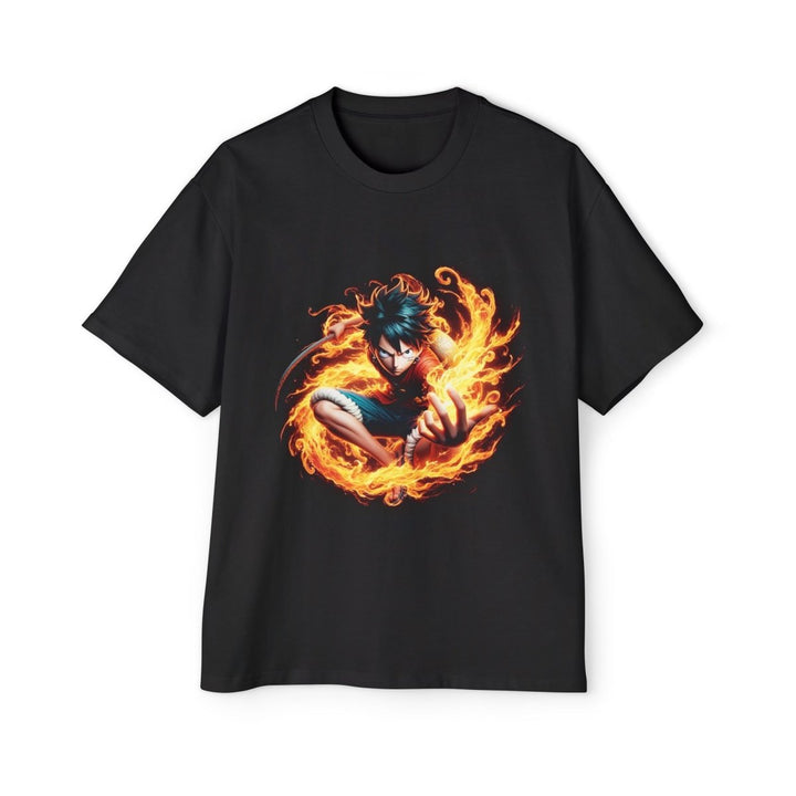 Fierce Flame Graphic Tee for Anime Lovers, Oversized Men's T-Shirt, Perfect for Casual Wear - S - Black - Fierce Flame Graphic Tee for Anime Lovers, Oversized Men's T-Shirt, Perfect for Casual Wear - Tatoo Tee