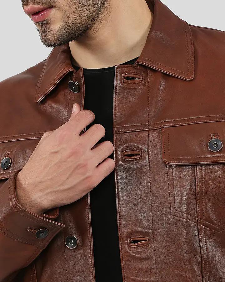 Finley Brown Biker Leather Jacket - XS - Finley Brown Biker Leather Jacket - Tatoo Tee