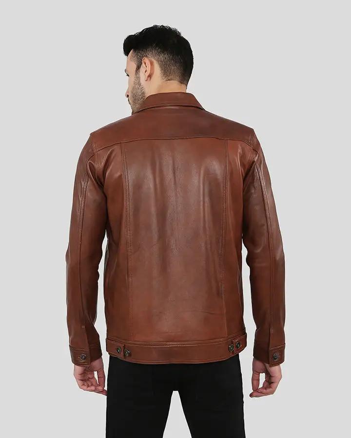 Finley Brown Biker Leather Jacket - XS - Finley Brown Biker Leather Jacket - Tatoo Tee