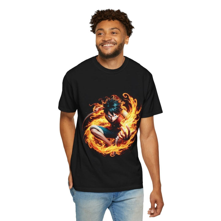 Fire Spirit Unisex T-Shirt, Anime Graphic Tee Casual Wear, Unique Designer Shirt - Black - S - Fire Spirit Unisex T-Shirt, Anime Graphic Tee Casual Wear, Unique Designer Shirt - Tatoo Tee