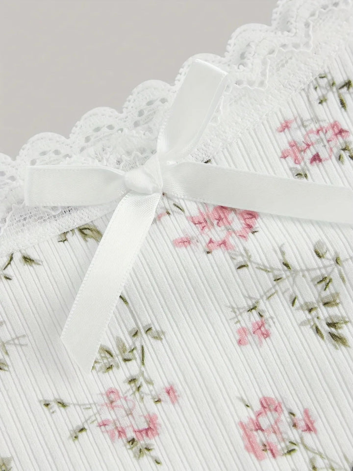 Floral Lace Trim Cami - White Print - XS - 46e293c9df0e4dd59be492b9c1a08221 - Max - Origin - Tatoo Tee