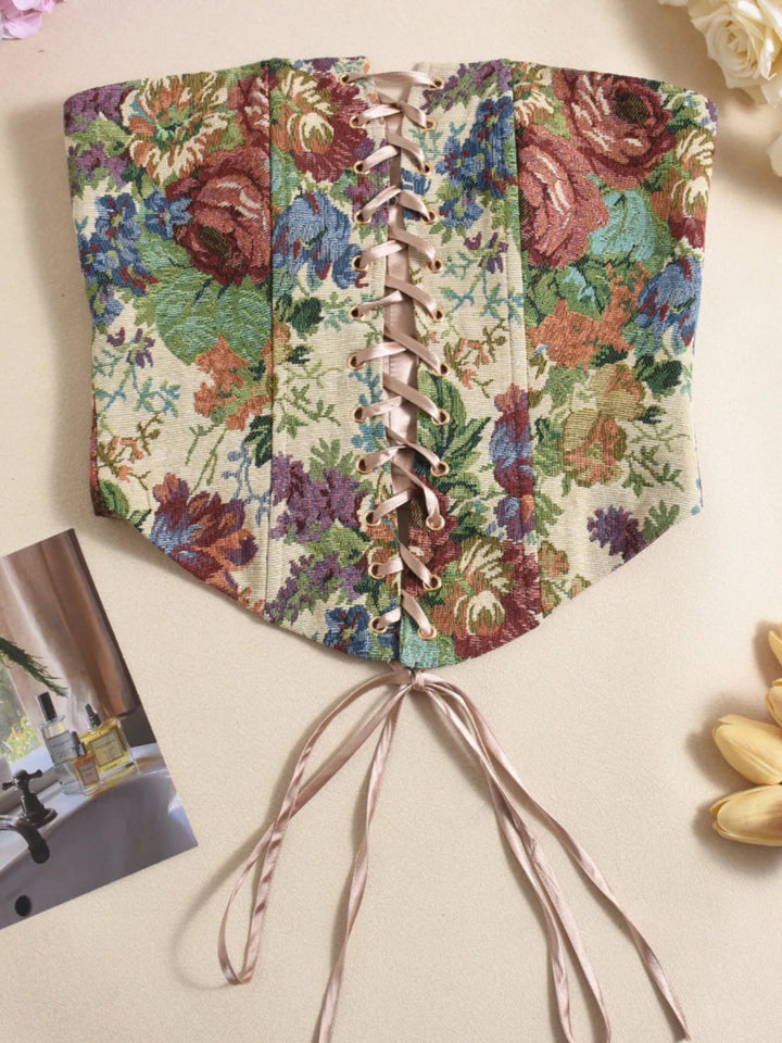 Floral Print Lace Up Tube Top - Floral - S - da59dfbbc51c4d00a4c7630db97272e1 - Max - Origin - Tatoo Tee