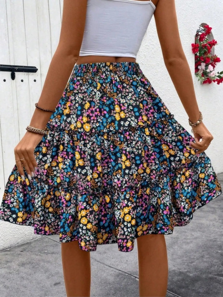 Floral Print Midi Skirt - Color - S - 9c7e47ca746847d7ab46b65cc3691911 - Max - Origin - Tatoo Tee