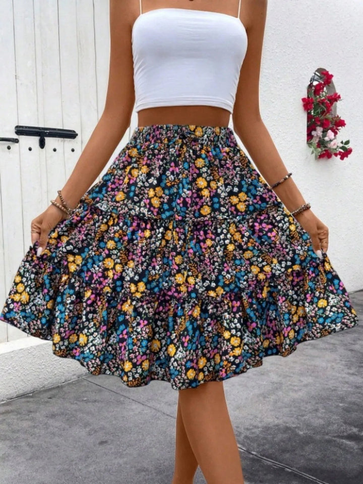 Floral Print Midi Skirt - Color - S - 8fdb6a041c1f43da8c57e85e3bc87678 - Max - Origin - Tatoo Tee